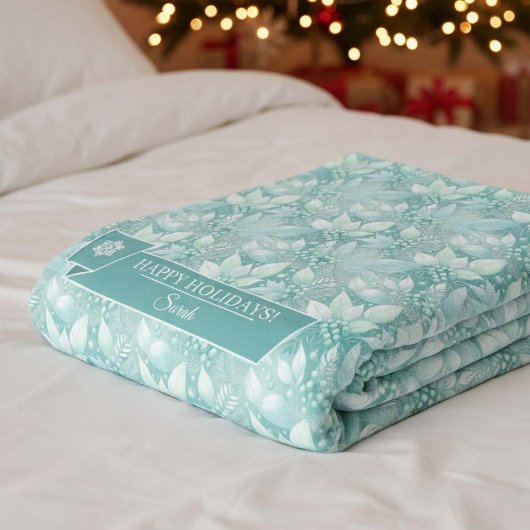 沿岸クリスマスリーフの果実パターン#7 ID1009 フリースブランケット