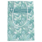 沿岸クリスマスリーフの果実パターン#7 ID1009 ミディアムペーパーバッグ (正面)