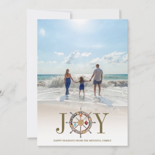 沿岸クリスマス |ホリ航海のデイのJoy写真 シーズンカード (正面)