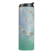 沿岸グランジ |青と緑の水のカラー金ゴールド タンブラー (回転左)