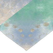 沿岸グランジ |青と緑の水のカラー金ゴールド テーブルクロス (アングル)