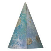 沿岸グランジ |青と緑の水のカラー金ゴールド パーティーハット (裏面)