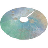 沿岸グランジ |青と緑の水のカラー金ゴールド ブラッシュドポリエステルツリースカート (アングル)