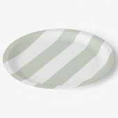 沿岸グリーンのカバナストライプ誕生日 ペーパープレート (アングル)