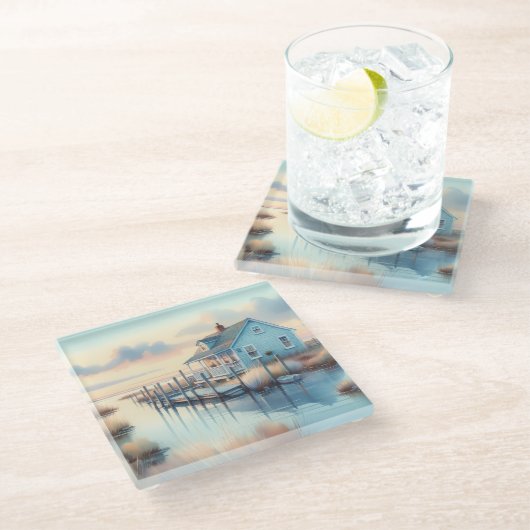 沿岸コテージアットサンライズマーシュ ガラスコースター (アングル)