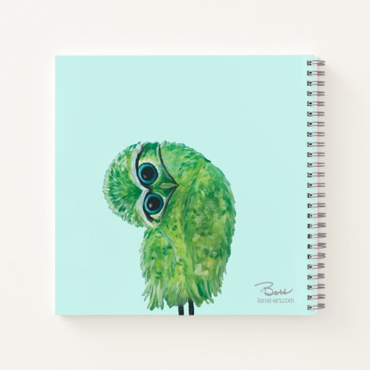 沿岸コテージアート穴掘り絵画フクロウ ノートブック (裏面)