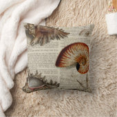 沿岸コンチヴィンテージシーシェル植物性プリント クッション (ブランケット)