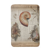 沿岸コンチヴィンテージシーシェル植物性プリント バスマット (正面縦)