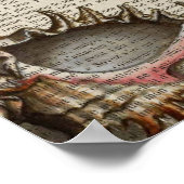 沿岸コンチヴィンテージシーシェル植物性プリント ポスター (角)