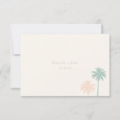 沿岸コンテンポラリーシックな食事チョイス結婚ズ 出欠カード (裏面)