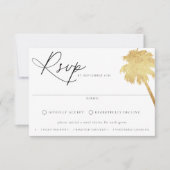 沿岸コンテンポラリーシックな食事チョイス結婚ズ 出欠カード (正面)