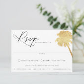 沿岸コンテンポラリーシックな食事チョイス結婚ズ 出欠カード (スタンド正面)