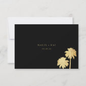 沿岸コンテンポラリーシックな食事チョイス結婚ズ 出欠カード (裏面)