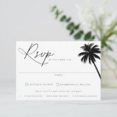 沿岸コンテンポラリーシックな食事チョイス結婚ズ 出欠カード (スタンド正面)