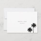 沿岸コンテンポラリーシックな食事チョイス結婚ズ 出欠カード (裏面)