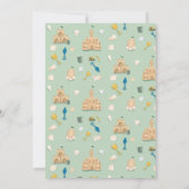 沿岸サンドキャッスルビーチ誕生日ベビーシャワー 招待状 (裏面)