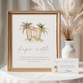 沿岸サーフベビーシャワーおむつラッフルサイン ポスター