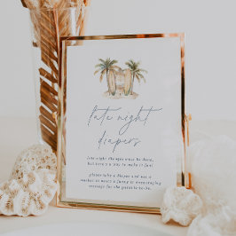 沿岸サーフベビーシャワー深夜おむつサイン ポスター