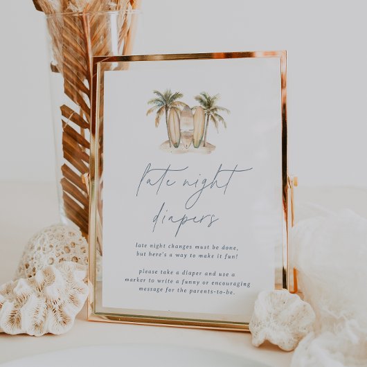 沿岸サーフベビーシャワー深夜おむつサイン ポスター