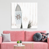 沿岸サーフボード写真トロピカルサマーカンバスプリ キャンバスプリント (インサイチュ (リビング))