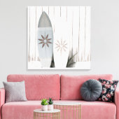 沿岸サーフボード写真トロピカルサマーカンバスプリ キャンバスプリント (インサイチュ (リビング))