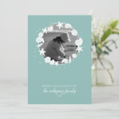 沿岸シェルクリスマスリース写真 カード (スタンド正面)