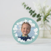 沿岸シェルクリスマスリース写真 カード (スタンド正面)