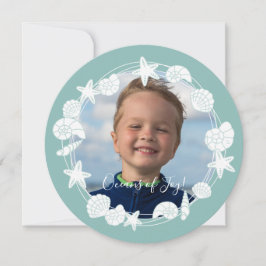 沿岸シェルクリスマスリース写真 カード