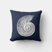 沿岸シェルネイビーブルーホワイト クッション (正面)