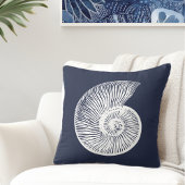 沿岸シェルネイビーブルーホワイト クッション
