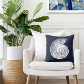 沿岸シェルネイビーブルーホワイト クッション