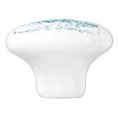 沿岸シックなティール（緑がかった色）ブルー・ウォーター・カラーのマーメイド・シーシェル セラミックノブ (側面)