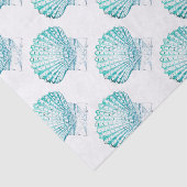 沿岸シックなティール（緑がかった色）ブルー・ウォーター・カラーのマーメイド・シーシェル 薄葉紙 (詳細)