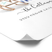 沿岸シックなビーチハイウォーターカラーブルーフロントドア ポスター (角)