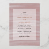 沿岸シックなピンクのエレガントな結婚式 箔招待状 (正面)