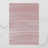 沿岸シックなピンクのエレガントな結婚式 箔招待状 (裏面)