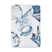 沿岸シックな藍色海水色シーシェル バスマット (正面縦)