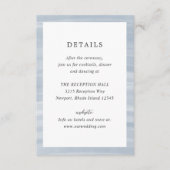 沿岸シックにミュートされた青のエレガントな結婚式 エンクロージャーカード (正面)