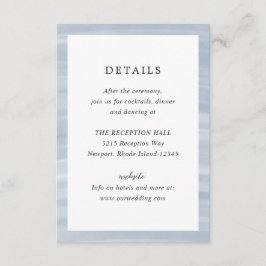 沿岸シックにミュートされた青のエレガントな結婚式 エンクロージャーカード