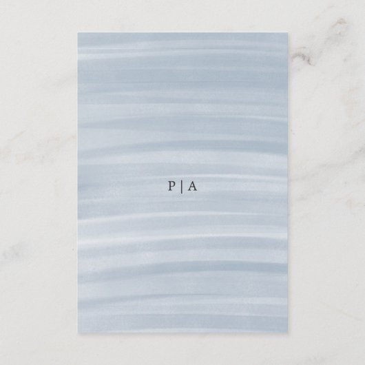 沿岸シックにミュートされた青のエレガントな結婚式 エンクロージャーカード (裏面)