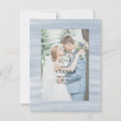 沿岸シックにミュートされた青のエレガントな結婚式 サンキューカード (正面)