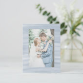 沿岸シックにミュートされた青のエレガントな結婚式 サンキューカード (スタンド正面)