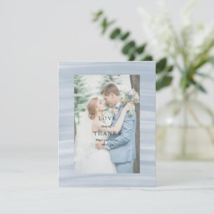 沿岸シックにミュートされた青のエレガントな結婚式 サンキューカード