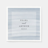 沿岸シックにミュートされた青のエレガントな結婚式 スタンダードカクテルナプキン (正面)