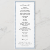 沿岸シックにミュートされた青のエレガントな結婚式 プログラム (裏面)