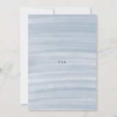 沿岸シックにミュートされた青のエレガントな結婚式 招待状 (裏面)