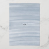 沿岸シックにミュートされた青のエレガントな結婚式 箔招待状 (裏面)