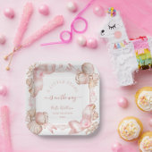 沿岸シック赤面ピンクパールベビーシャワー ペーパープレート (パーティー)