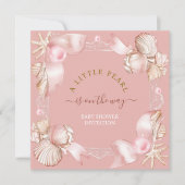 沿岸シック赤面ピンクパールベビーシャワー 招待状 (正面)