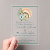 沿岸シーシェル結婚ズ アクリル招待状 (インサイチュ (ポータブル))